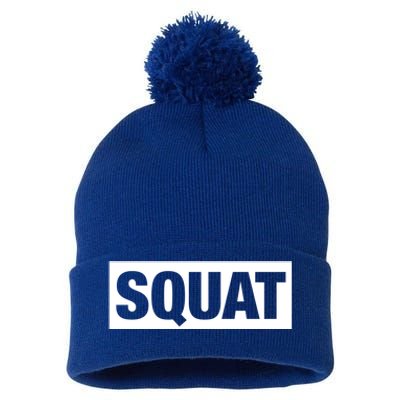 Squat Gym Gift Pom Pom 12in Knit Beanie