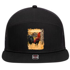 Soy Gallero Gamefowl Rooster Cockfighting Enthusiast 7 Panel Mesh Trucker Snapback Hat