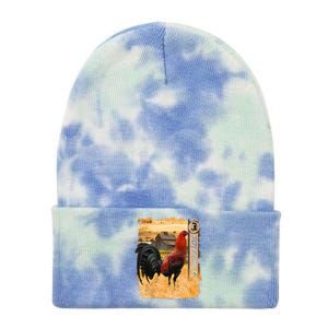 Soy Gallero Gamefowl Rooster Cockfighting Enthusiast Tie Dye 12in Knit Beanie