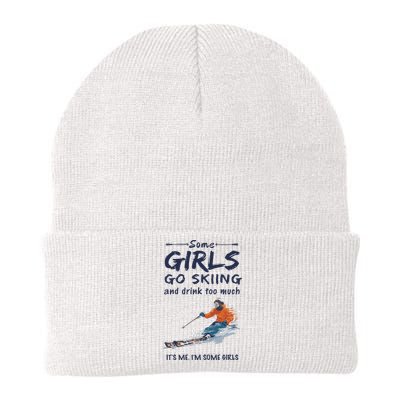 Some Girl Go Skiing And Drink To Much Knit Cap Winter Beanie