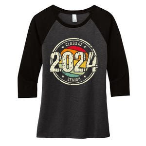 Senior Graduation Gift Class Of 2024 Women's Tri-Blend 3/4-Sleeve Raglan Shirt