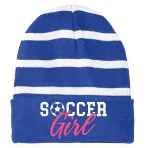 Soccer Great Gift Striped Beanie with Solid Band