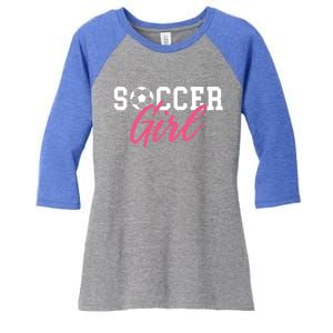 Soccer Great Gift Women's Tri-Blend 3/4-Sleeve Raglan Shirt