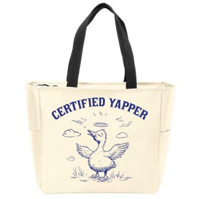 Silly Goose Goose Certified Yapper Zip Tote Bag