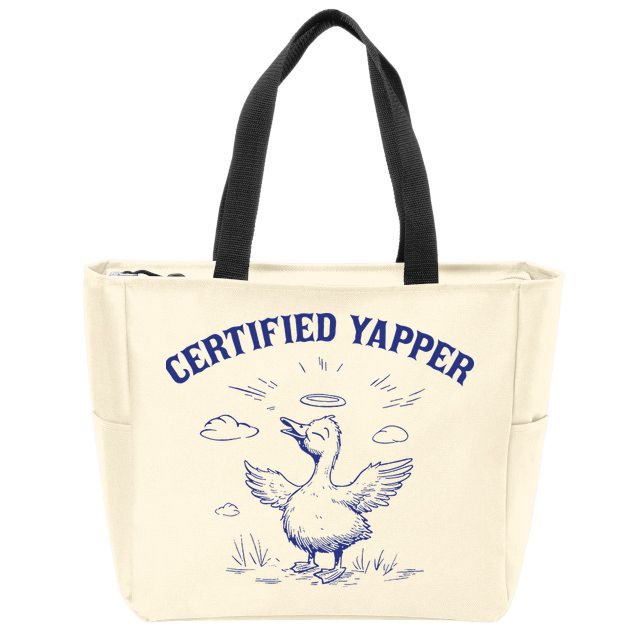 Silly Goose Goose Certified Yapper Zip Tote Bag