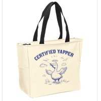 Silly Goose Goose Certified Yapper Zip Tote Bag