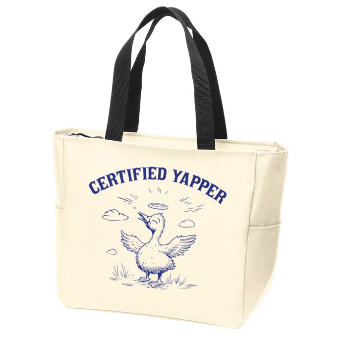 Silly Goose Goose Certified Yapper Zip Tote Bag