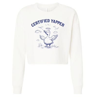 Silly Goose Goose Certified Yapper Cropped Pullover Crew