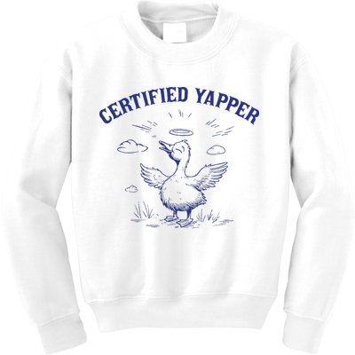 Silly Goose Goose Certified Yapper Kids Sweatshirt