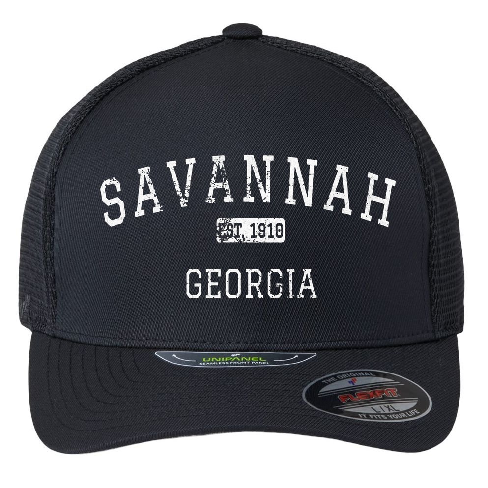 Savannah Georgia Ga Vintage Flexfit Unipanel Trucker Cap