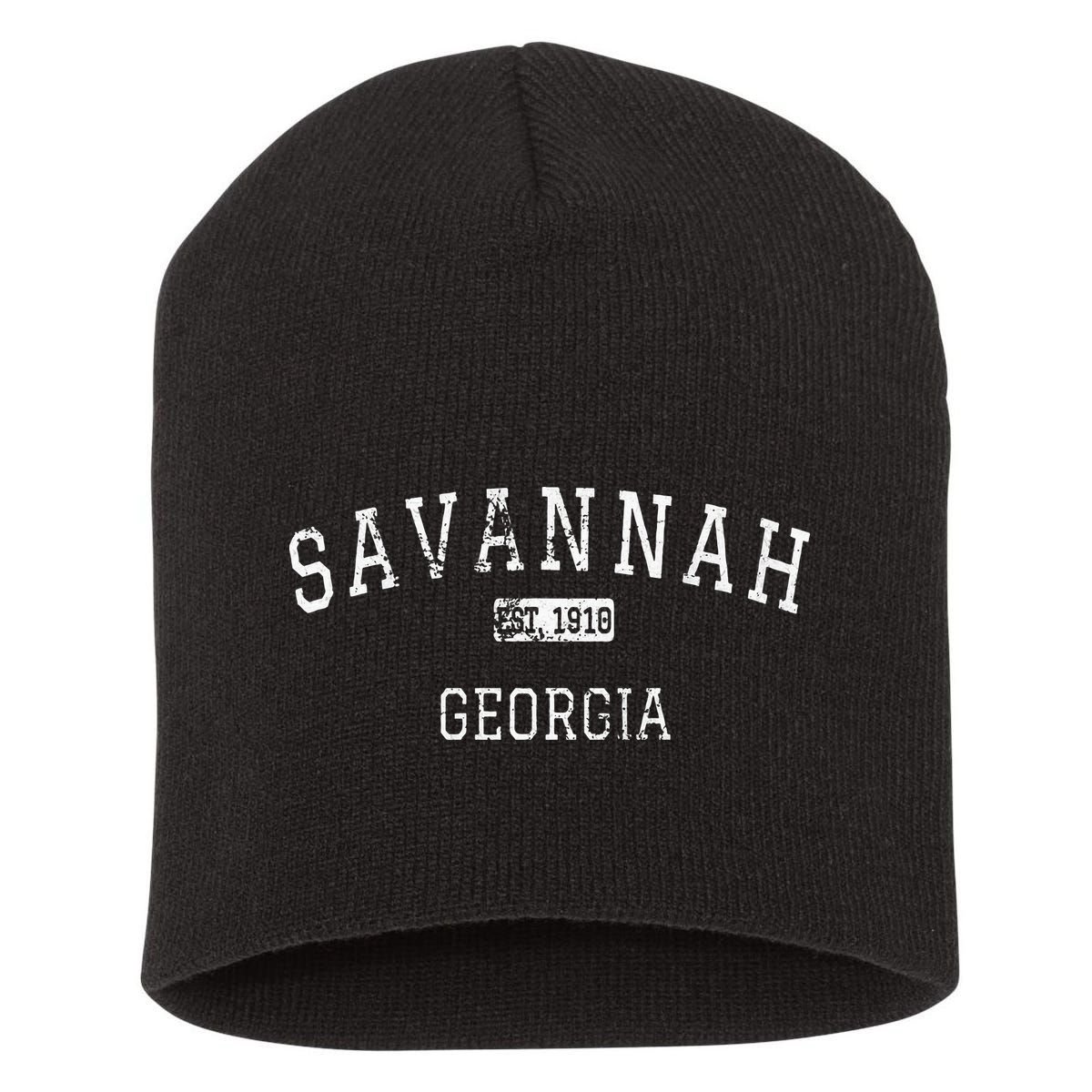 Savannah Georgia Ga Vintage Short Acrylic Beanie