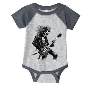 Skeleton Guitar Guy Rock And Roll Band Rock On Infant Baby Jersey Bodysuit