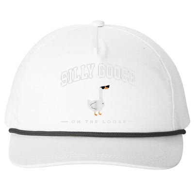 Silly Goose Goose On The Loose Funny Silly Goose University Snapback Five-Panel Rope Hat