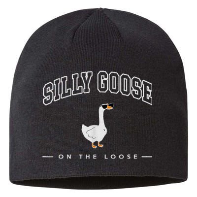 Silly Goose Goose On The Loose Funny Silly Goose University Sustainable Beanie