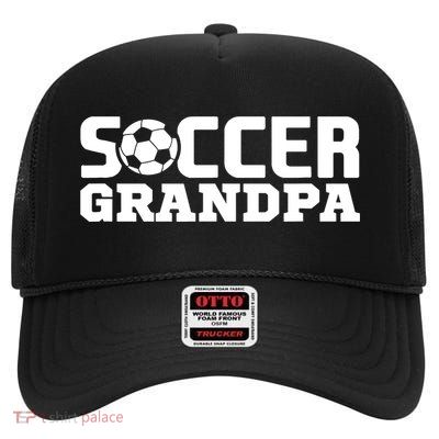 Soccer Grandpa Granddad Granddaddy Grandfather High Crown Mesh Back Trucker Hat