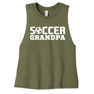 Soccer Grandpa Granddad Granddaddy Grandfather Women's Racerback Cropped Tank