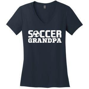 Soccer Grandpa Granddad Granddaddy Grandfather Women's V-Neck T-Shirt