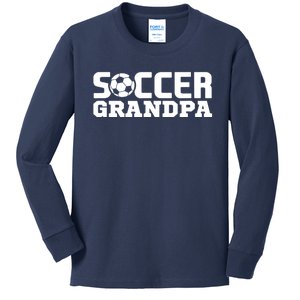 Soccer Grandpa Granddad Granddaddy Grandfather Kids Long Sleeve Shirt