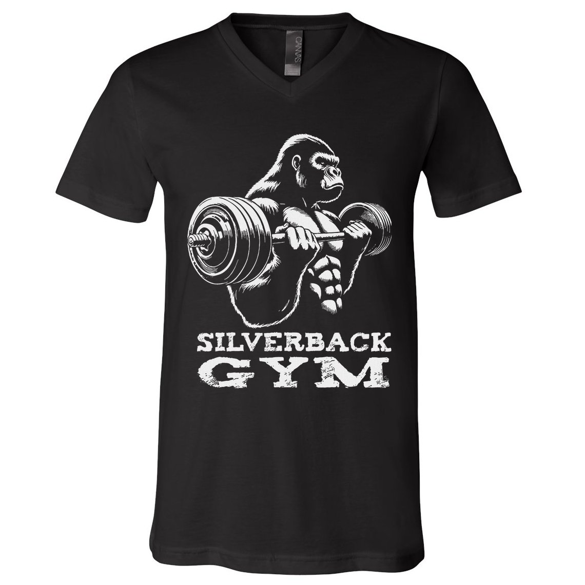 Silverback Gym Gorilla Weightlifting Workout Fitness V-Neck T-Shirt