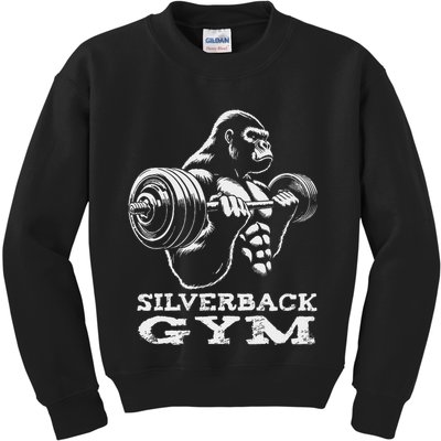 Silverback Gym Gorilla Weightlifting Workout Fitness Kids Sweatshirt