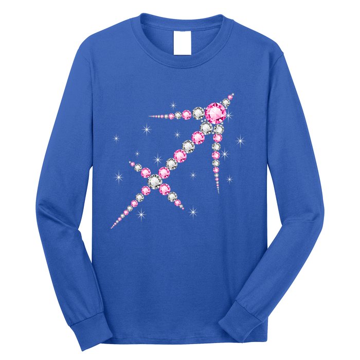 Sagittarius Great Gift Astrology Birthday Pink Diamond Cute Gift Long Sleeve Shirt