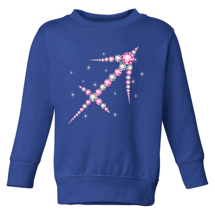 Sagittarius Great Gift Astrology Birthday Pink Diamond Cute Gift Toddler Sweatshirt