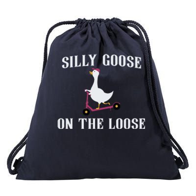 Silly Goose Goose On The Loose Drawstring Bag