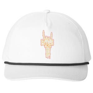 Skeleton Guitar Gifts Rock and Roll Skeleton Hand Sign Snapback Five-Panel Rope Hat