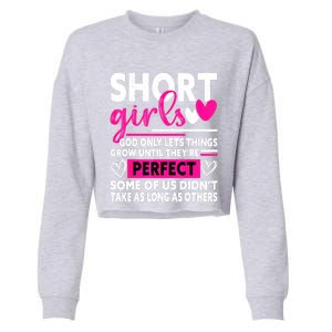 Short Girls God Only Lets Things Grow Funny Short Cute Cropped Pullover Crew