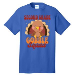 Second Grade Gobble Squad Cute Turkey Thanksgiving Teacher Great Gift Tall T-Shirt