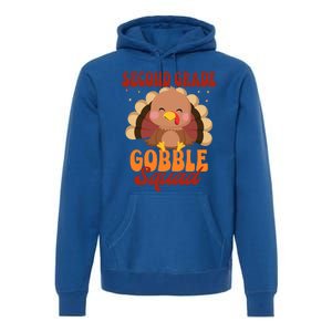 Second Grade Gobble Squad Cute Turkey Thanksgiving Teacher Great Gift Premium Hoodie