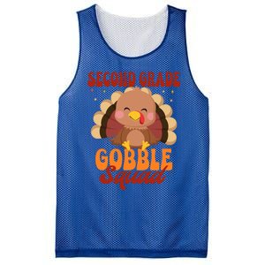 Second Grade Gobble Squad Cute Turkey Thanksgiving Teacher Great Gift Mesh Reversible Basketball Jersey Tank