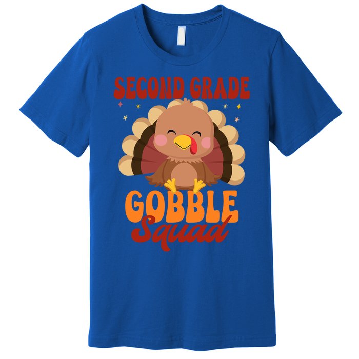 Second Grade Gobble Squad Cute Turkey Thanksgiving Teacher Great Gift Premium T-Shirt