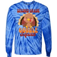 Second Grade Gobble Squad Cute Turkey Thanksgiving Teacher Great Gift Tie-Dye Long Sleeve Shirt