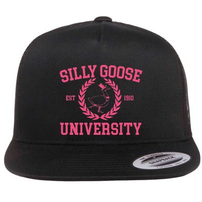 Silly Goose Goose Funny Meme School Bird Flat Bill Trucker Hat