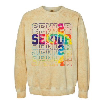 Senior Graduation Gift Girl Class Of 2024 Senior Tie Dye Colorblast Crewneck Sweatshirt