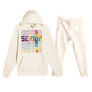 Senior Graduation Gift Girl Class Of 2024 Senior Tie Dye Premium Hooded Sweatsuit Set