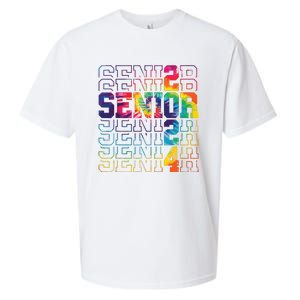 Senior Graduation Gift Girl Class Of 2024 Senior Tie Dye Sueded Cloud Jersey T-Shirt