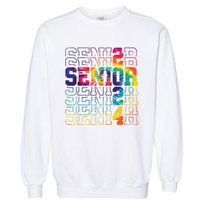 Senior Graduation Gift Girl Class Of 2024 Senior Tie Dye Garment-Dyed Sweatshirt