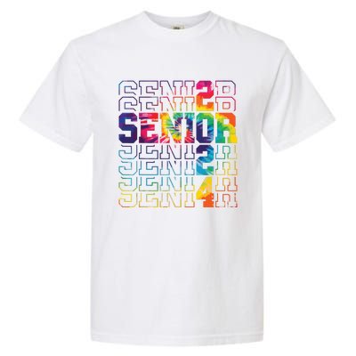 Senior Graduation Gift Girl Class Of 2024 Senior Tie Dye Garment-Dyed Heavyweight T-Shirt