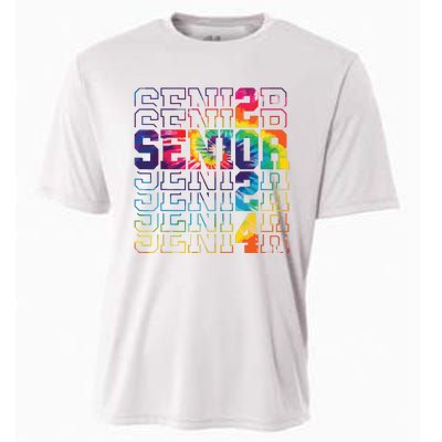 Senior Graduation Gift Girl Class Of 2024 Senior Tie Dye Cooling Performance Crew T-Shirt