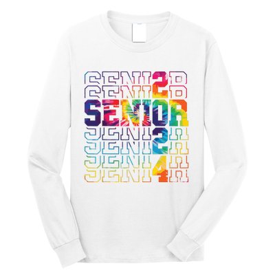 Senior Graduation Gift Girl Class Of 2024 Senior Tie Dye Long Sleeve Shirt