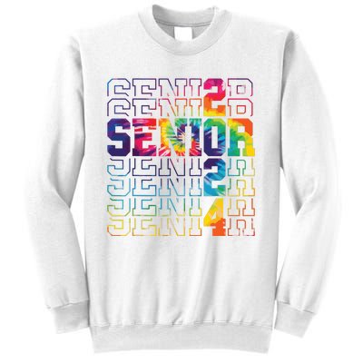 Senior Graduation Gift Girl Class Of 2024 Senior Tie Dye Sweatshirt