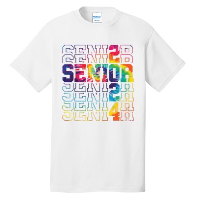 Senior Graduation Gift Girl Class Of 2024 Senior Tie Dye Tall T-Shirt