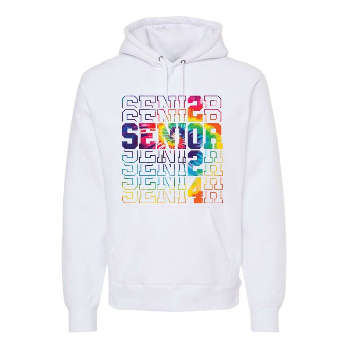 Senior Graduation Gift Girl Class Of 2024 Senior Tie Dye Premium Hoodie