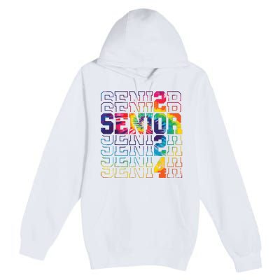 Senior Graduation Gift Girl Class Of 2024 Senior Tie Dye Premium Pullover Hoodie