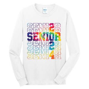 Senior Graduation Gift Girl Class Of 2024 Senior Tie Dye Tall Long Sleeve T-Shirt