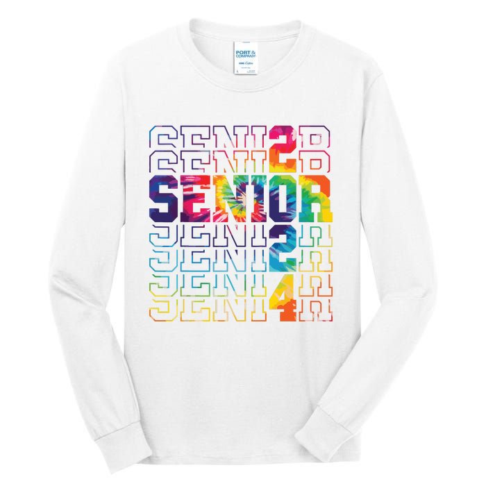 Senior Graduation Gift Girl Class Of 2024 Senior Tie Dye Tall Long Sleeve T-Shirt