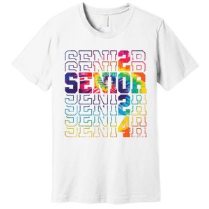 Senior Graduation Gift Girl Class Of 2024 Senior Tie Dye Premium T-Shirt