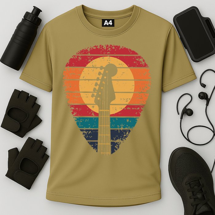 Skeleton Guitar Guy for Guitarists Cooling Performance Crew T-Shirt